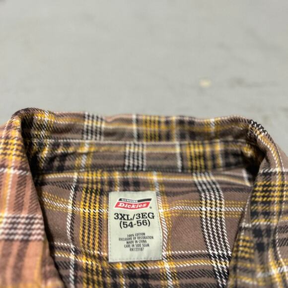 **Vintage Dickies Overshirt - Yellow Plaid Street Fashion** - Picture 3 of 4